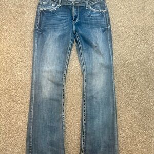 Grace in LA Women's Boot Cut Blue Jeans